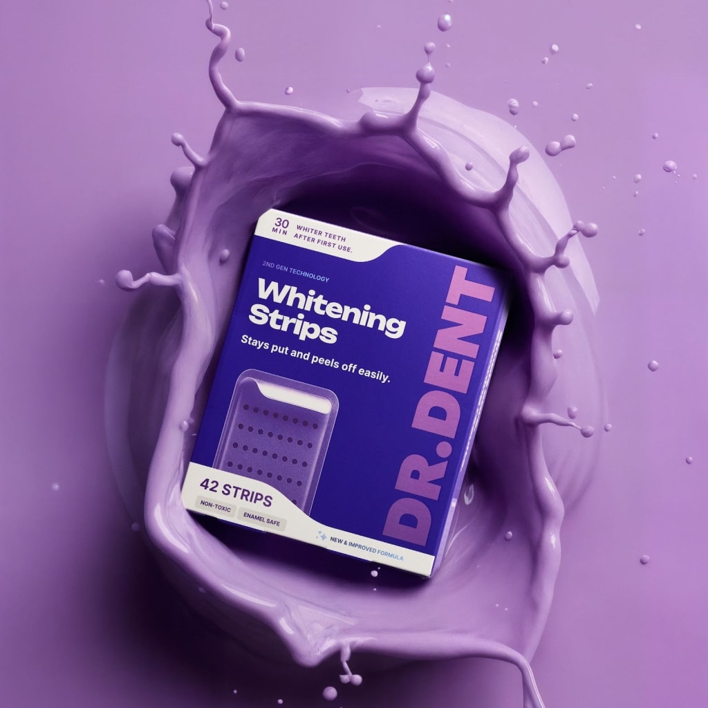 Purple Teeth Whitening Strips Oral Hygiene Fresh Breath Brighten Tooth Bleaching Long Lasting Oral Care Tooth Whitener Patches