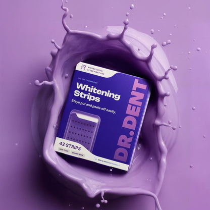 Purple Teeth Whitening Strips Oral Hygiene Fresh Breath Brighten Tooth Bleaching Long Lasting Oral Care Tooth Whitener Patches